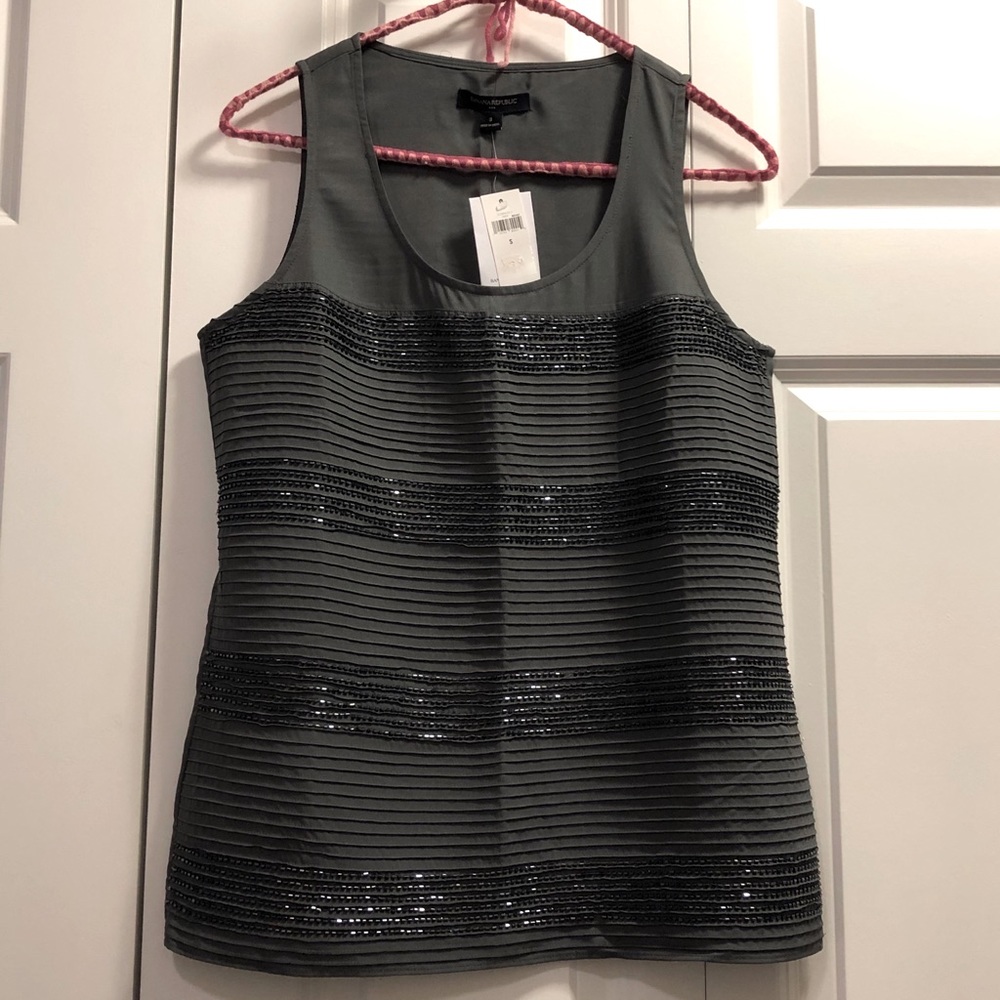 Banana Republic beaded-front shell, NWT